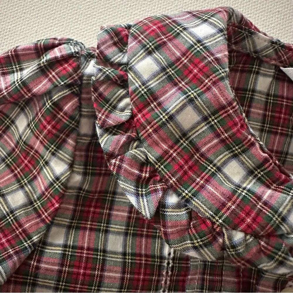 Ralph Lauren 6 Months Baby Girl Red Plaid Ruffle Collar Shirt Holiday Christmas
